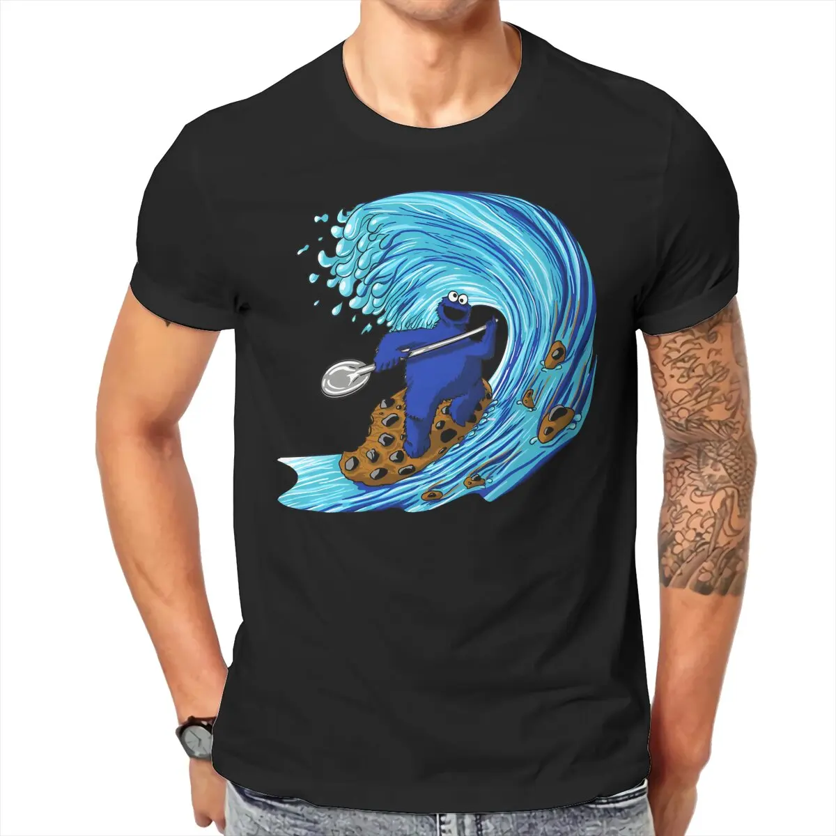 Monster Surfer Special TShirt Cookie Monster Cartoon Comfortable Creative Gift Idea  T Shirt Stuff Hot Sale