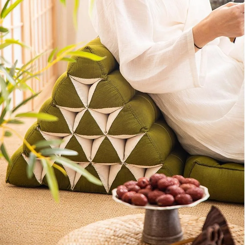 Thai kapok triangular cushion, household sofa large backrest tatami bay window seat pier lunch break outdoor lying cushion