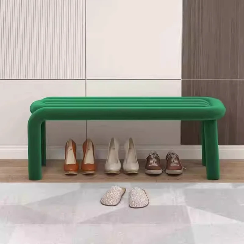 Household door shoe rack type, integrated bench