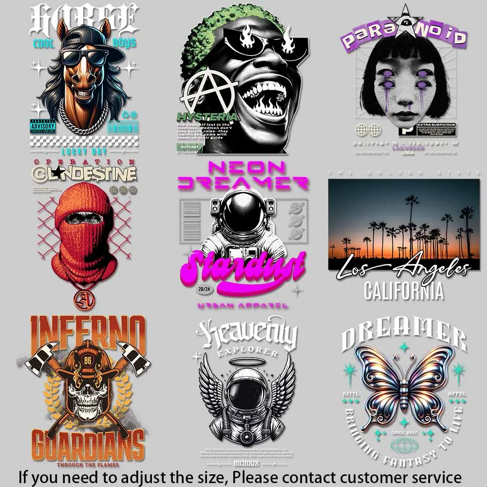 

Hysteria Madman Illustration New York Streetwear Statue Art heat transfer sticker for clothes Easy to Use DIY Decoration