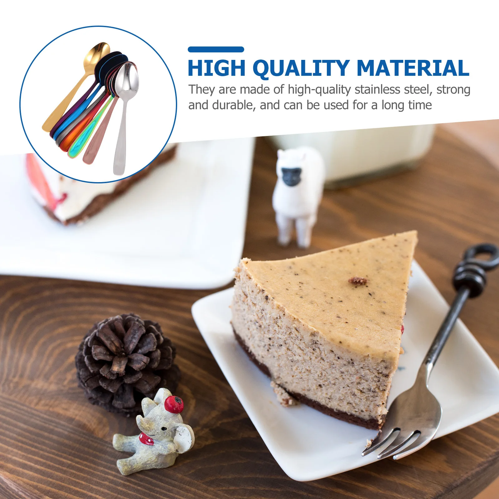 

8pcs Coffee Spoons Stainless Steel Kitchen Gadgets Smooth Surface Easy Clean Condiment Spoons Mixing Teaspoons For