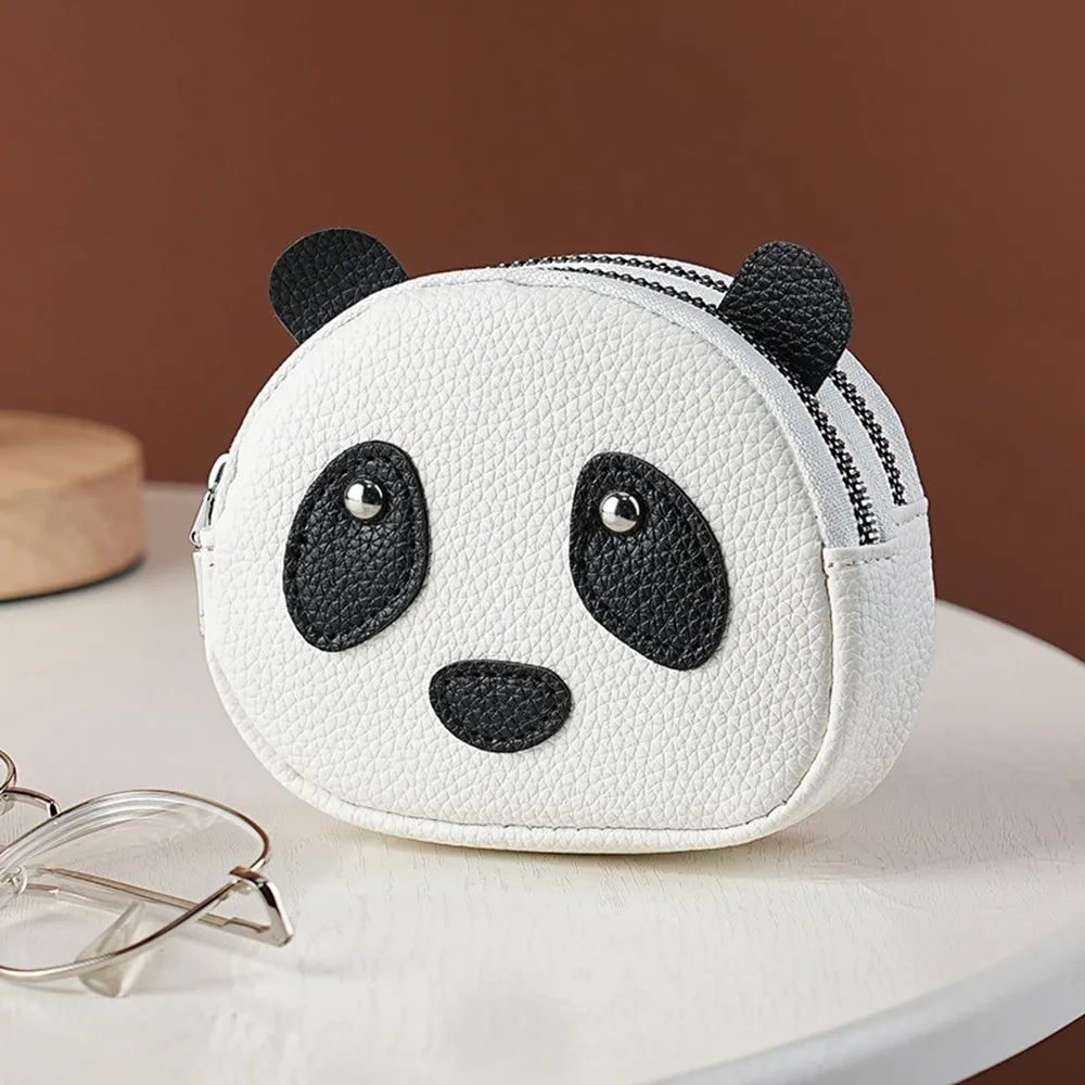 المحمولة طبقة مزدوجة الإبداعية الباندا المحفظة البسيطة بلون سستة محفظة نسائية للعملات المعدنية سماعة الحقيبة مخلب العنصر الصغير حقيبة المرأة #1