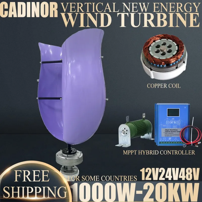 China Factory 1000W-20000W Vertical Windmills Turbine Dynamo Generator Alternative Energy 12V 24V 48V With MPPT Controller