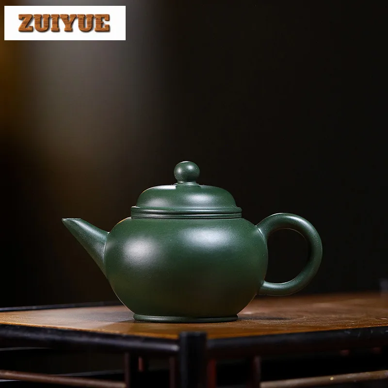 110ml Exquisite Yixing Purple Clay Teapot Handmade Horizontal Pot Raw Ore Green Mud Kettle Zisha Teaset Cafes Drinkware Supplies