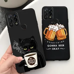 For Tecno Pova Case Tecno LD7 Back Cover Liquid Silicone Soft TPU Bumper Cute Cat Astronaut Pattern Cases For Pova LD7j Housing