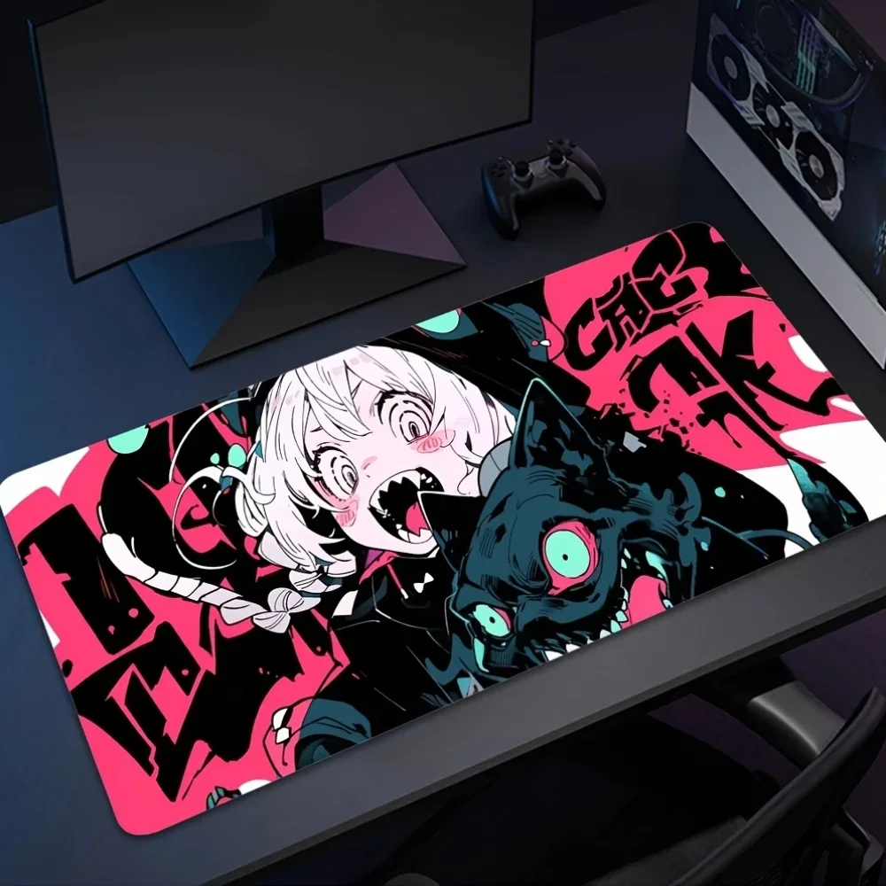 

Graffiti anime girl and black cat Mouse Pad Desk Mat gaming mats rubber anti-slip Durable pc accessories keyboard mouse pads rug