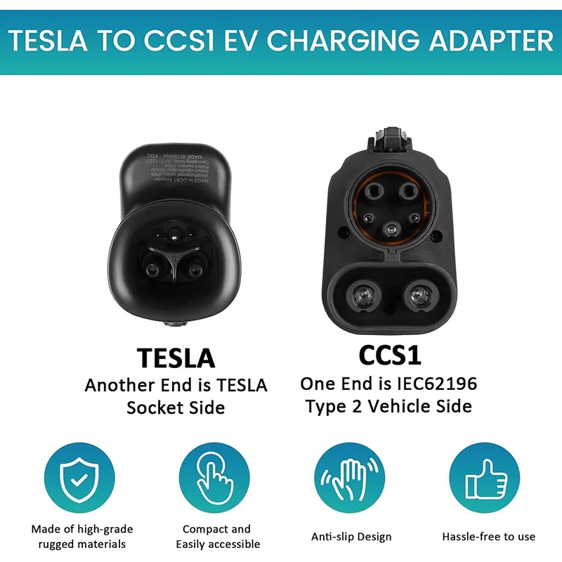 Tesla Supercharger 500A 1000V 고속 충전 커넥터 용 NACS-CCS1 어댑터 Ford GM EVs SAE 충전 스테이션과 호환 가능 썸네일 3