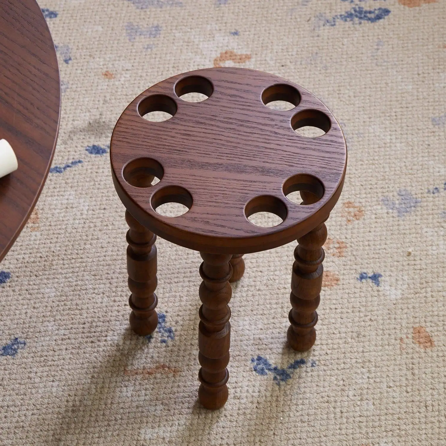 Stool Multifunctional Household Round Stack Combination Solid Wood Shoe Change Low Stool Chinese Dining Table Living Room Bench
