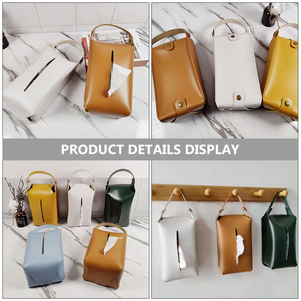 

1pc Tissue Beige Automatic Pop Up Breathable Waterproof Home Car Concise Tissue Box Napkin Container Storage Box