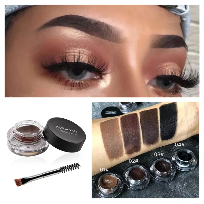 

4 Color Eyebrow Cream Enhancers Long Lasting Waterproof Eye Brows Gel Makeup Brown Black Tinted Liquid Eyebrows Tint with Brush