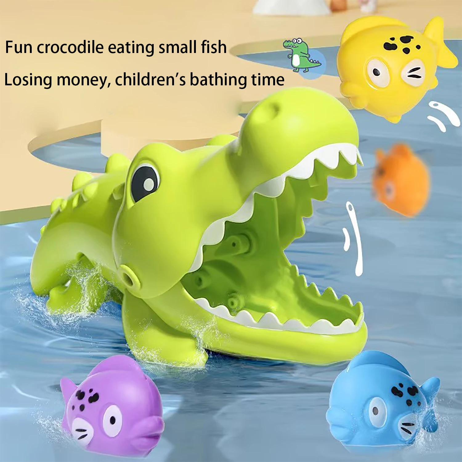 Children's Bathroom Bathing and Water Playing Toys Big Crocodile Eating Small Fish Game New and Unique Summer Playing with Water