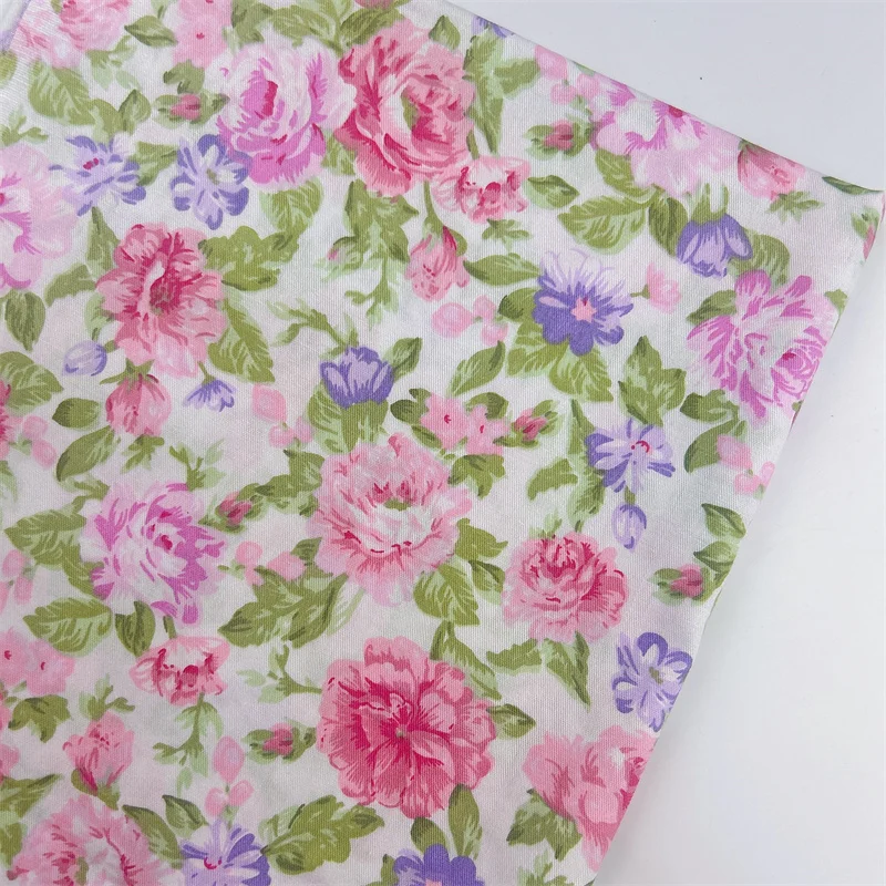 Twill Cotton Fabric for Sewing Craft, Floral and Butterfly, Quilting, Baby Dress, Tecido, DIY Patchwork, Handmade Cloth