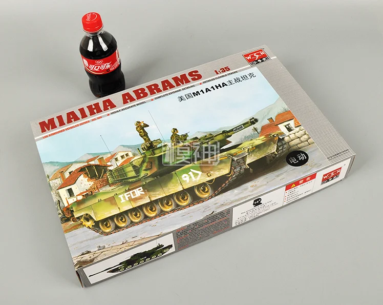 WSN 00334 1/35 U.S.M1A1HA ABRAMS Tank Electric Armored Model Car Kit Motor TH07773-SMT2