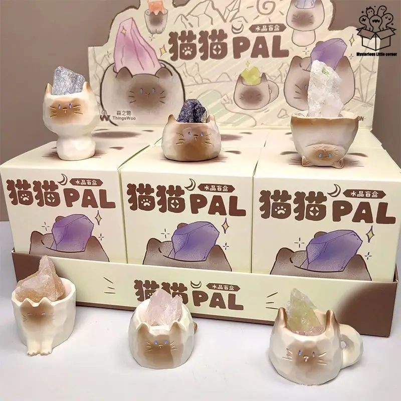 

Кристалл кошки слепая коробка Pal необработанный камень орнамент для офисного стола украшение автомобиля орнамент мультяшная фигурка кошки милый и счастливый подарок