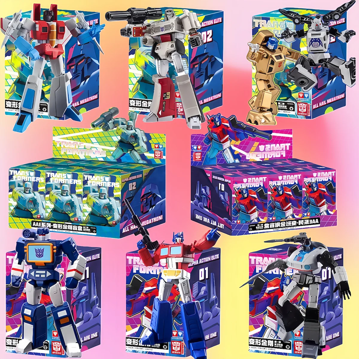 AULDEY X AAE التحولات صناديق الغموض G1 أوبتيموس برايم Sunstorm Megatron Soundwave Starscream صندوق أعمى ألعاب شخصيات الحركة