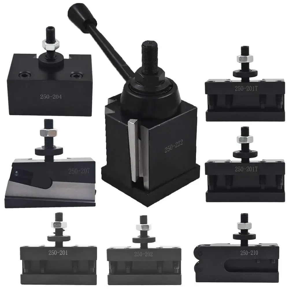 

250-222 Tool Post Set Wedge Type Quick Change Turning and Facing Holders Fit for Lathe (8)