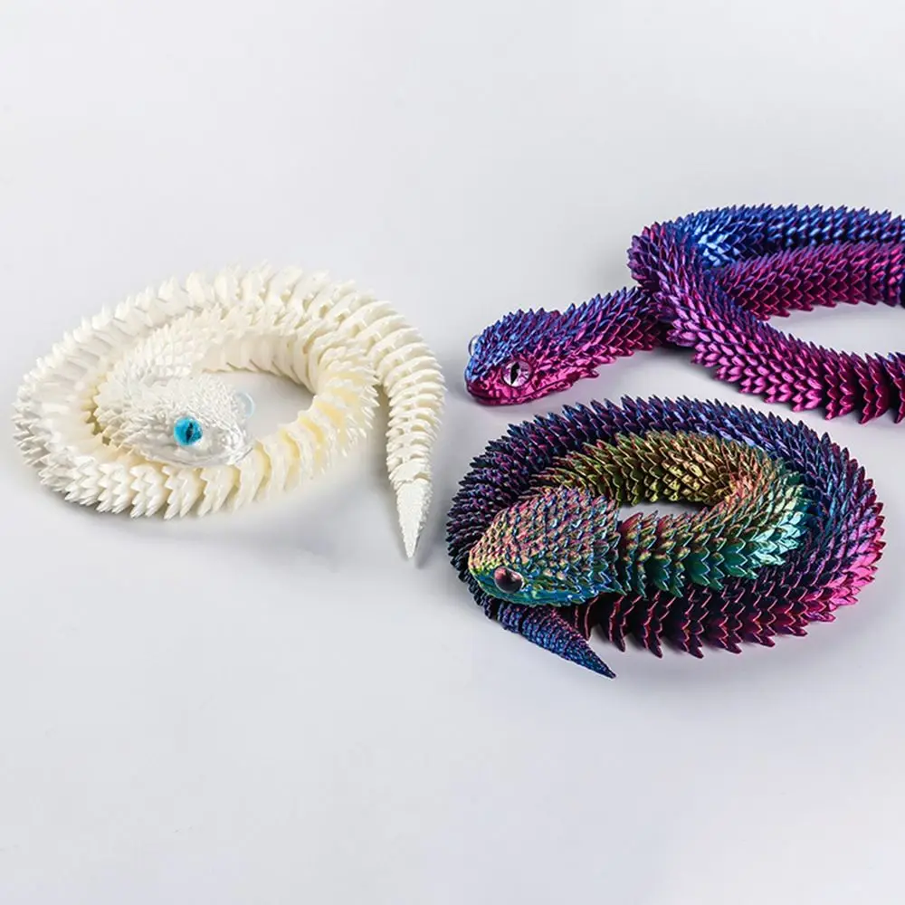

Realistic 3D Printed Snake Toy 30/45/60cm Multicolor Simulated Snake Ornament PLA Simulation Animal Simulation Model Halloween