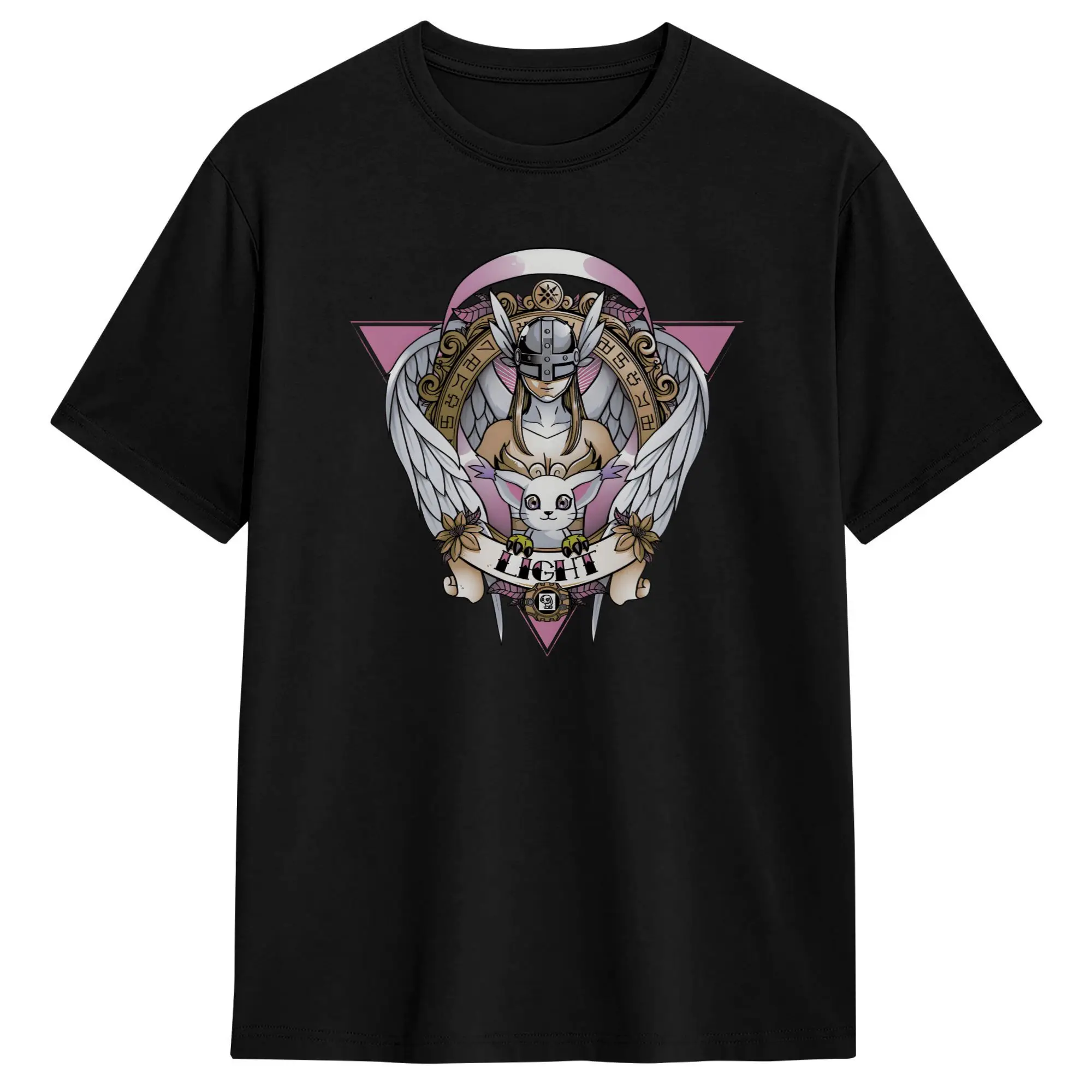 Digimon of light Angewomon  Angel wings T-Shirt Summer  Cotton T Shirts For Mens Harajuku Pattern Tee Shirt Short Sleeves Tees