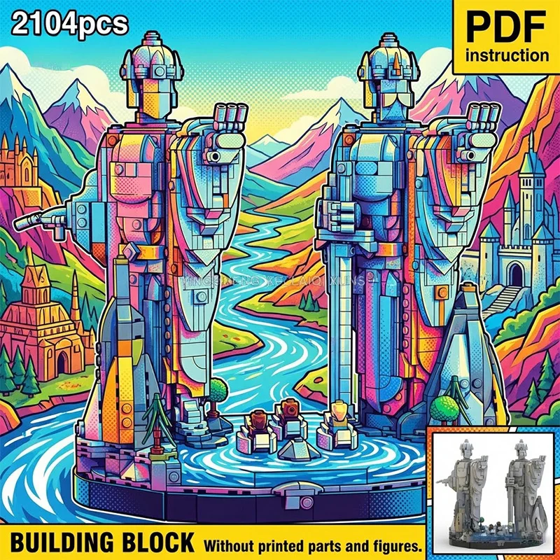 

Модель-конструктор Rings Movie MOC: Двуствольный камень, Врата Королей, Стражи, Древняя Фантазийная Долина, Пейзаж