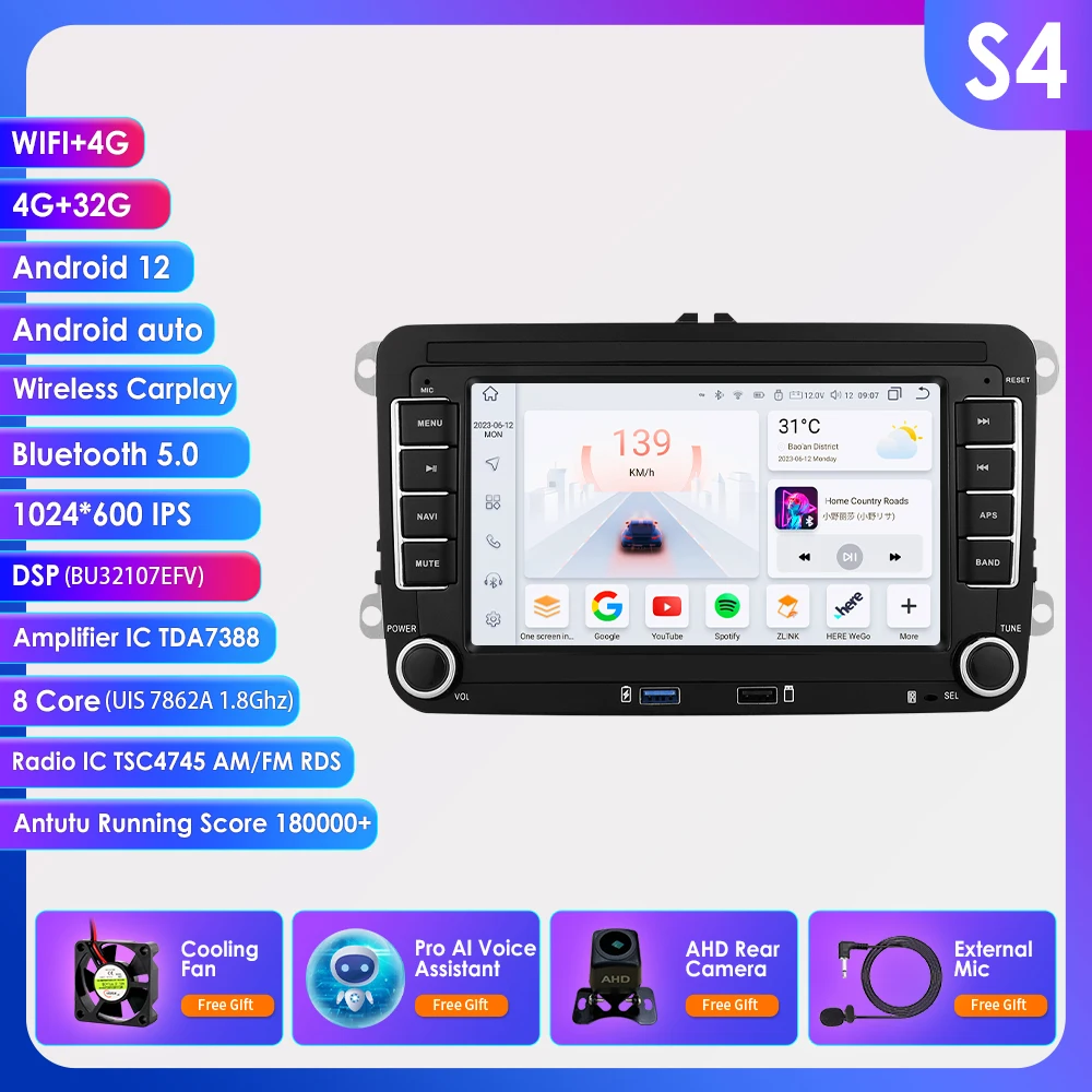 Autoradio Android voor VW POLO GOLF 5 6 Plus PASSAT B6 JETTA TIGUAN TOURAN SHARAN SCIROCCO CADDY Auto Multimedia Speler GPS USB