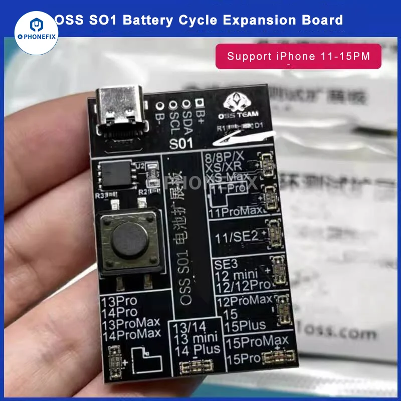 OSS W10 Tester ciclo batteria S01 scheda di attivazione cortocircuito per iPhone 11-15 Pro Max modifica strumento di riparazione efficienza batteria