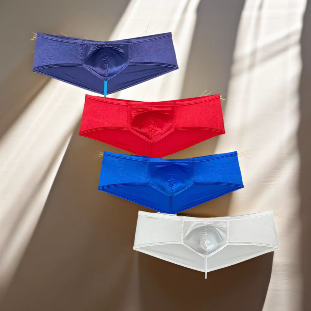 

Sexy Men's Briefs Underwear Glossy Wet Look Boxer Solid Shiny Metallic Luster Pouch Male Bikini Shorts Micro Underpant Beach