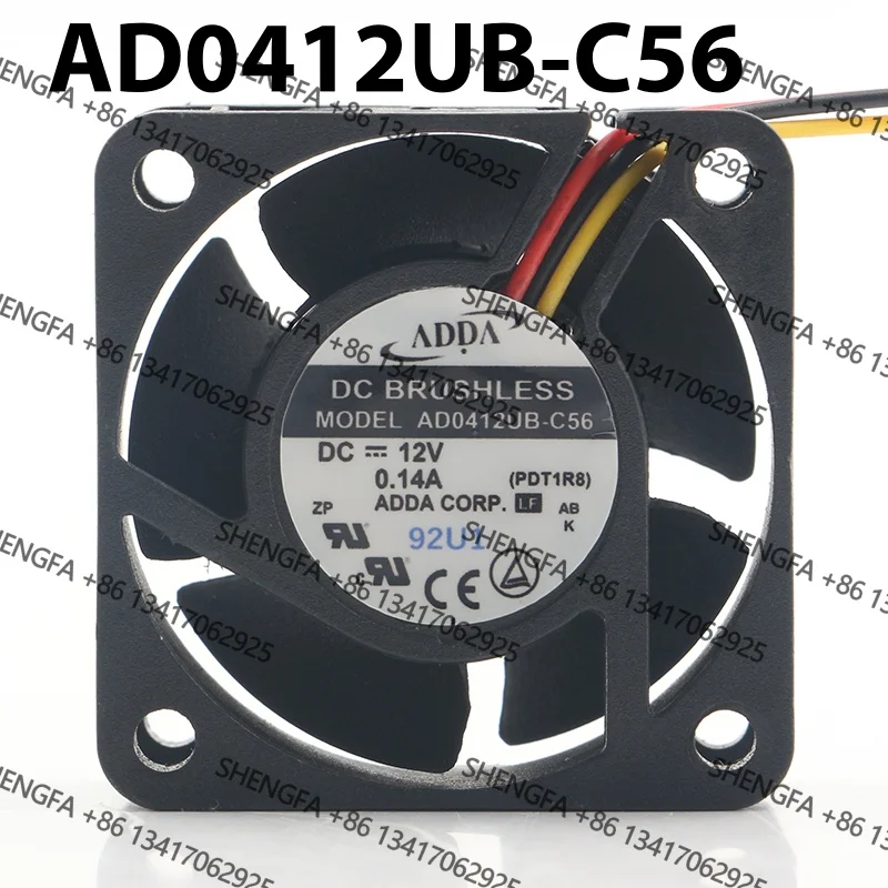 AD0412UB-C56 Cooling fan AC EC 4020 40X40X20MM 4CM dual-ball three-wire power converter switch New ADDA 5V 24V 48V DC 12V 0.14A