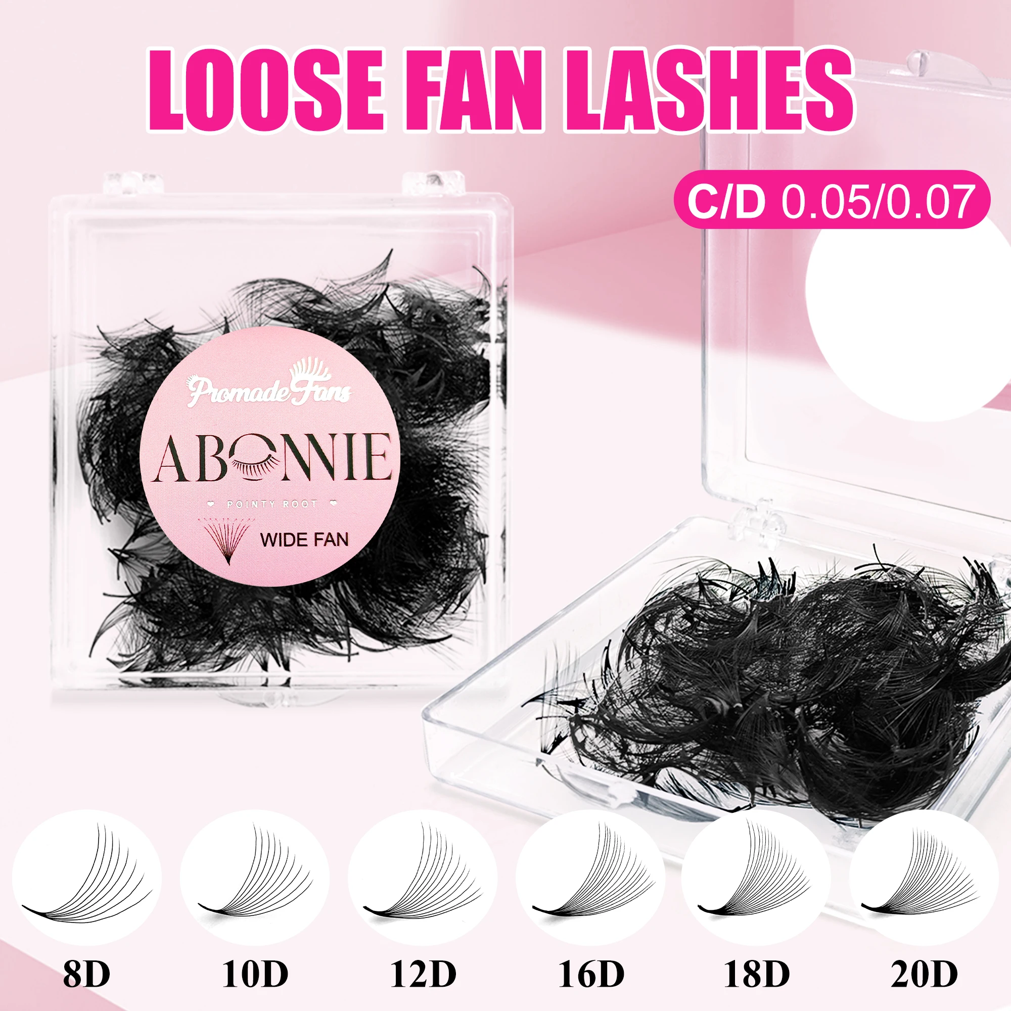 Eyelash Extension Review - ABONNIE Loose 8-20D Pointy Base Short