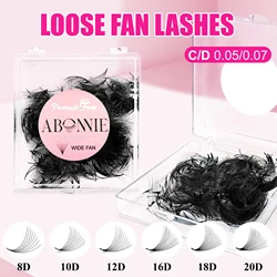 ABONNIE Loose 8-20D Pointy Base Short Stem Premade Russian Volume Fans Faux Mink Premade Eyelash Extensions Makeup Cilios