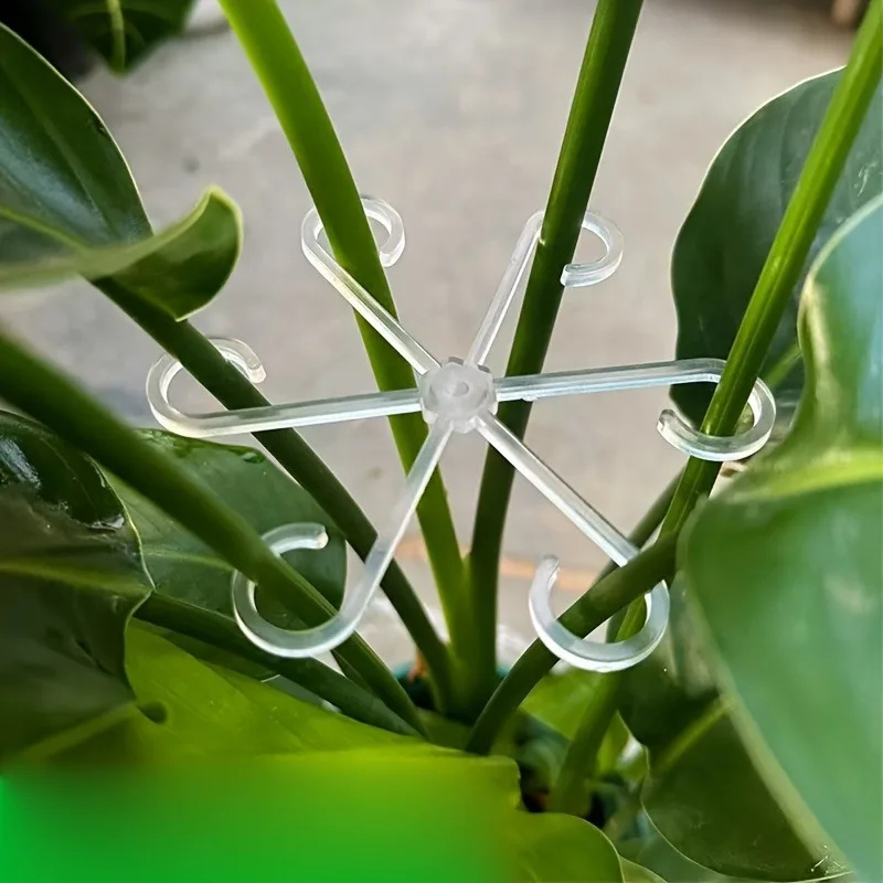 4er-Pack Pflanzenstützstäbe - Verstellbarer Anti-Kipp-Blumenständer für Hydrokultur-/Gartenpflanzen, Grüner Faltbarer Fixierer – Detail 2