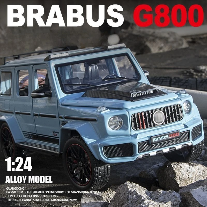 1:24 scale brabus g800 offroad suv alloy diecast model car four doors open starlight headliner pull back light sound gift