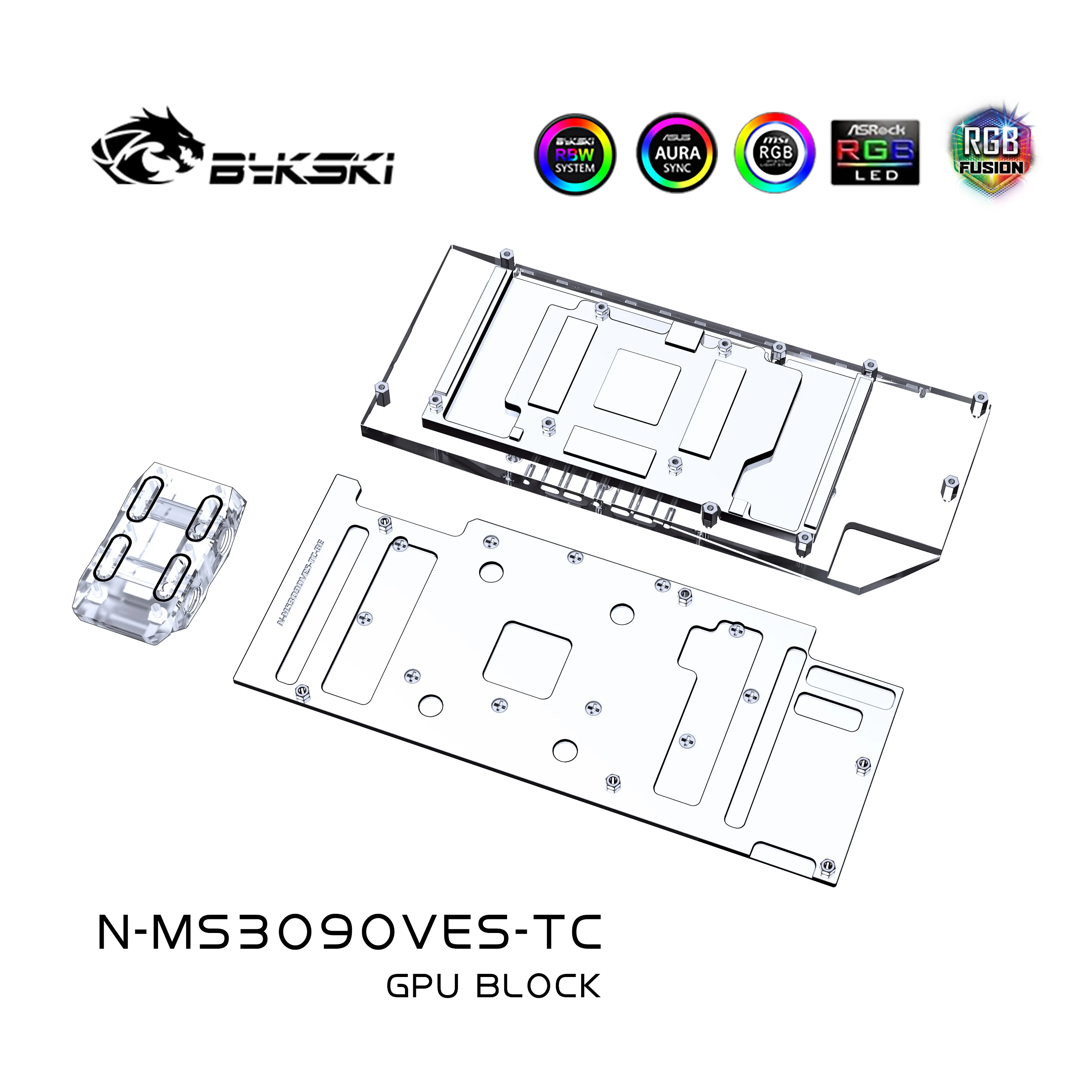 

Bykski Water Cooling Dual Side GPU RGB Block for MSI RTX3090 VENTUS N-MS3090VES-TC