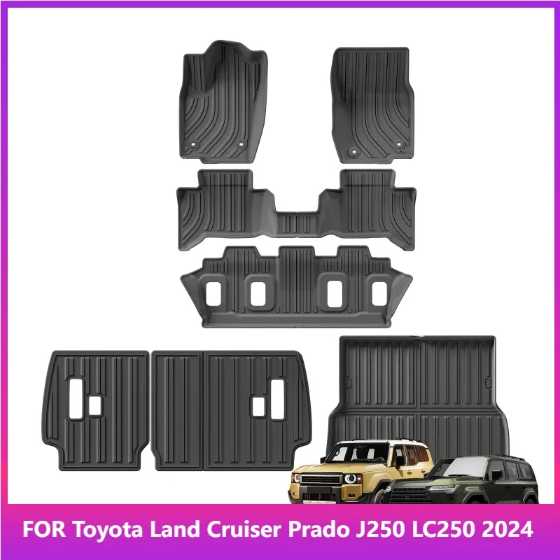 

Коврики для Toyota Land Cruiser Prado J250 LC250 2024 5 мест, американская версия, автомобильные коврики, коврик в багажник, TPE, 3D коврик для ног, левый руль