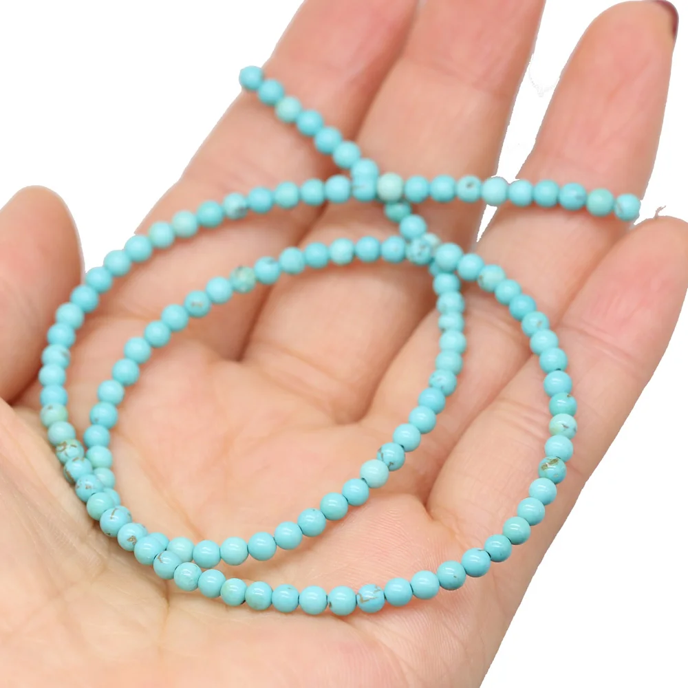 Natural Stone Beads Turquoises Beads 2mm 3mm 4mm Beads for Jewelry Making Beadwork DIY Necklace Bracelet Accessories Wholesale