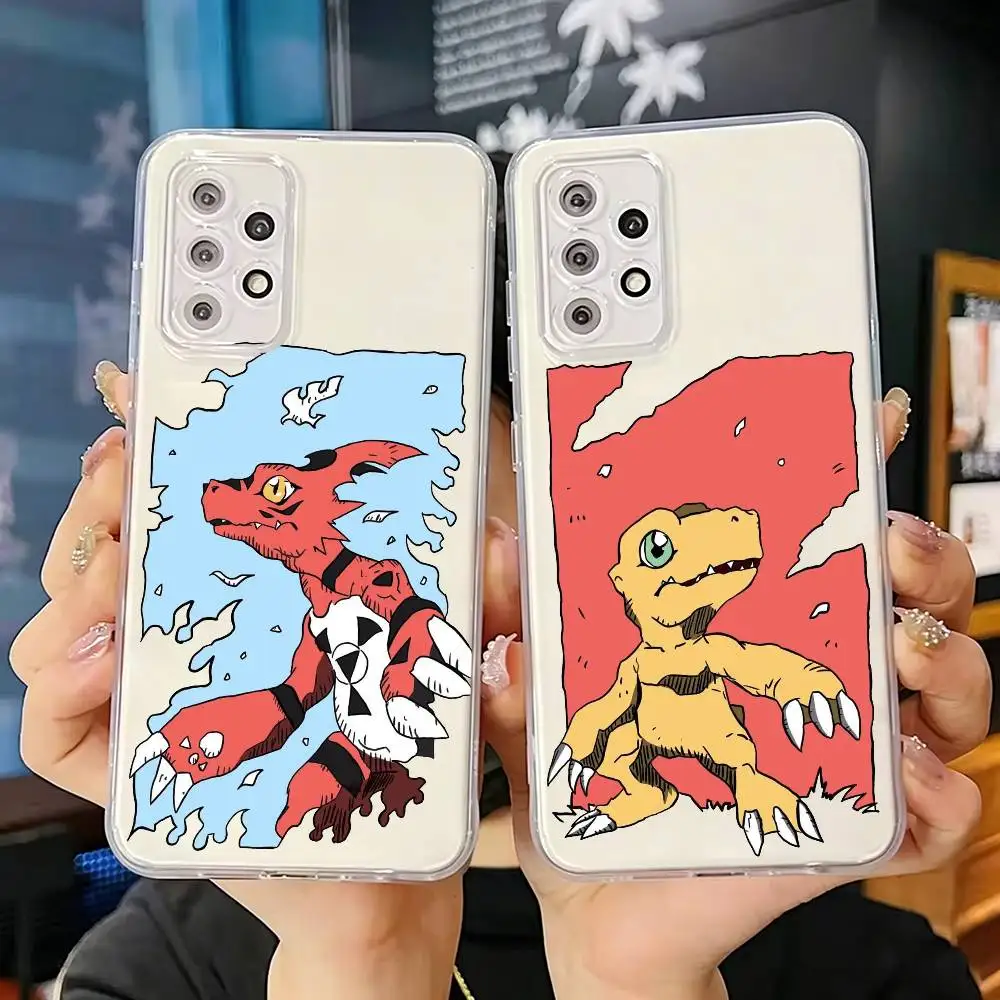 Digimon Adventure Classic Anime Transparent Soft Silicone Phone Case For Samsung S25 S24 S23 S22 S21 Plus
