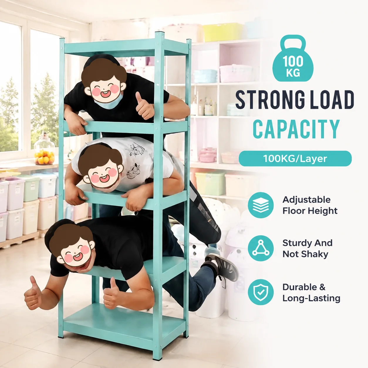 Freestanding Multi-Tier Kitchen Storage Rack for Microwaves and Ovens – Heavy-Duty Colored Carbon Steel