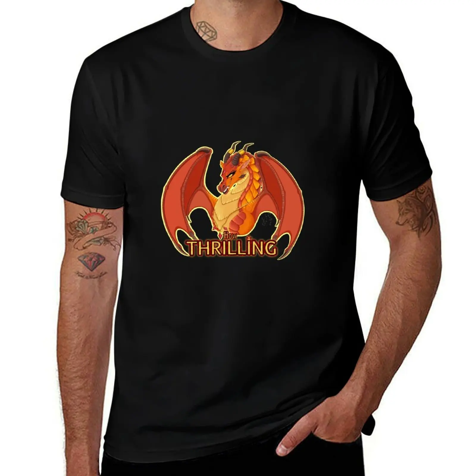 

WINGS OF FIRE: Queen Scarlet "How thrilling" T-Shirt gifts for boyfriend oversized anime shirt plain mens clothes