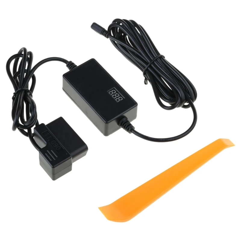 12-24V to 5V 3A OBD Power Cable USB/USB C Port with Switches 24 Hour Driving Recorder Parking Monitoring Power Cable