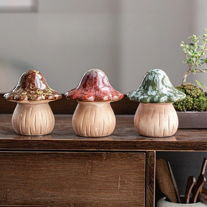 

Садовые грибные статуи, украшения для газона, скандинавская керамика, растения в печи, украшения для внутреннего пруда, атмосферное украшение, новинка