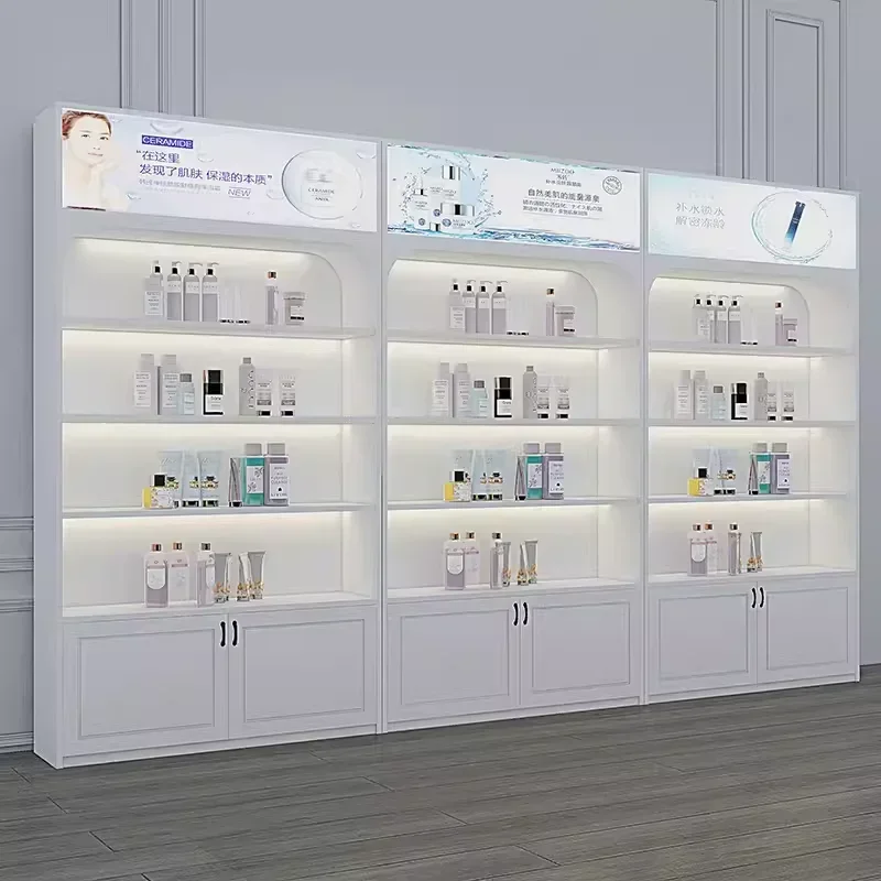 Cosmetics Display Beauty Salon Skin Care Products Manicure Counter Showcase Shelf