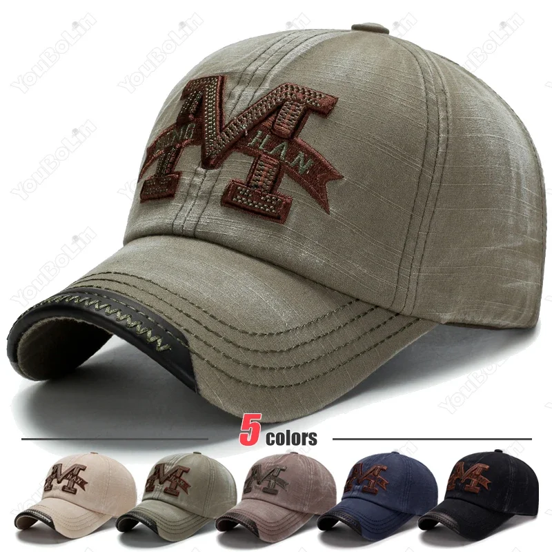 Unisex New Imitation Old Washable 3D Letter Embroidery Cotton Soft Top Baseball Cap