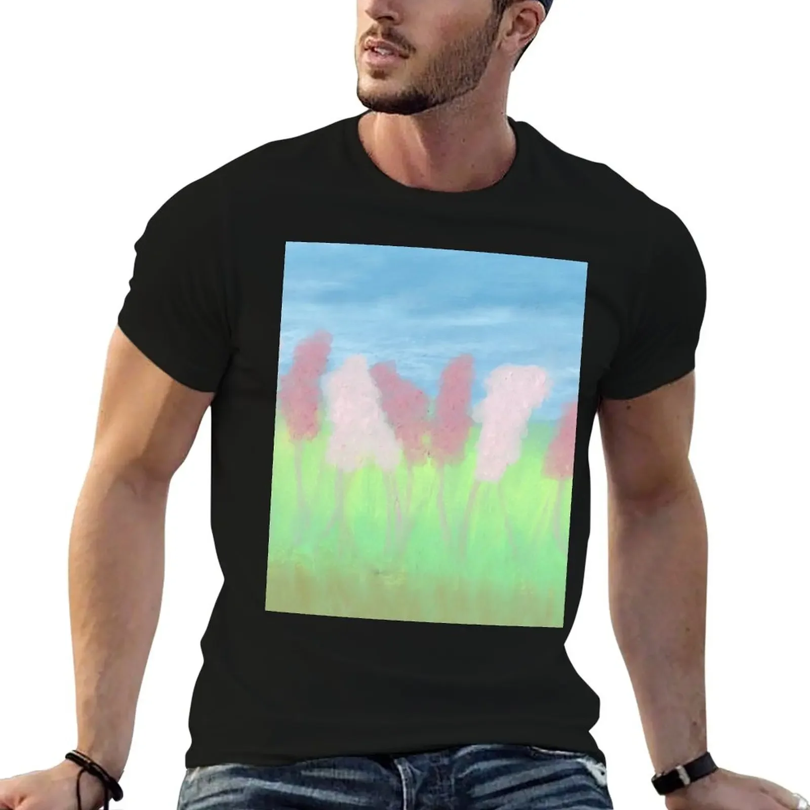 Marsh Flowers T-Shirt cotton graphic tees korean fashion t shirt men 100℅ cotton