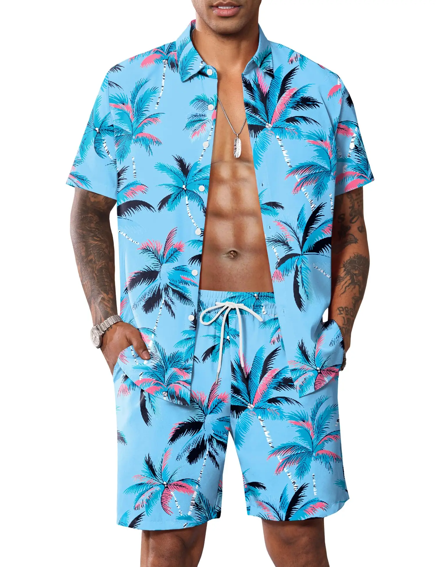

Summer Clothing Palm Trees Shirt Sets 3D Printed Men Casual Fashion Short Sleeves Shirts Oversized Beach Shorts Hawaiian Suits