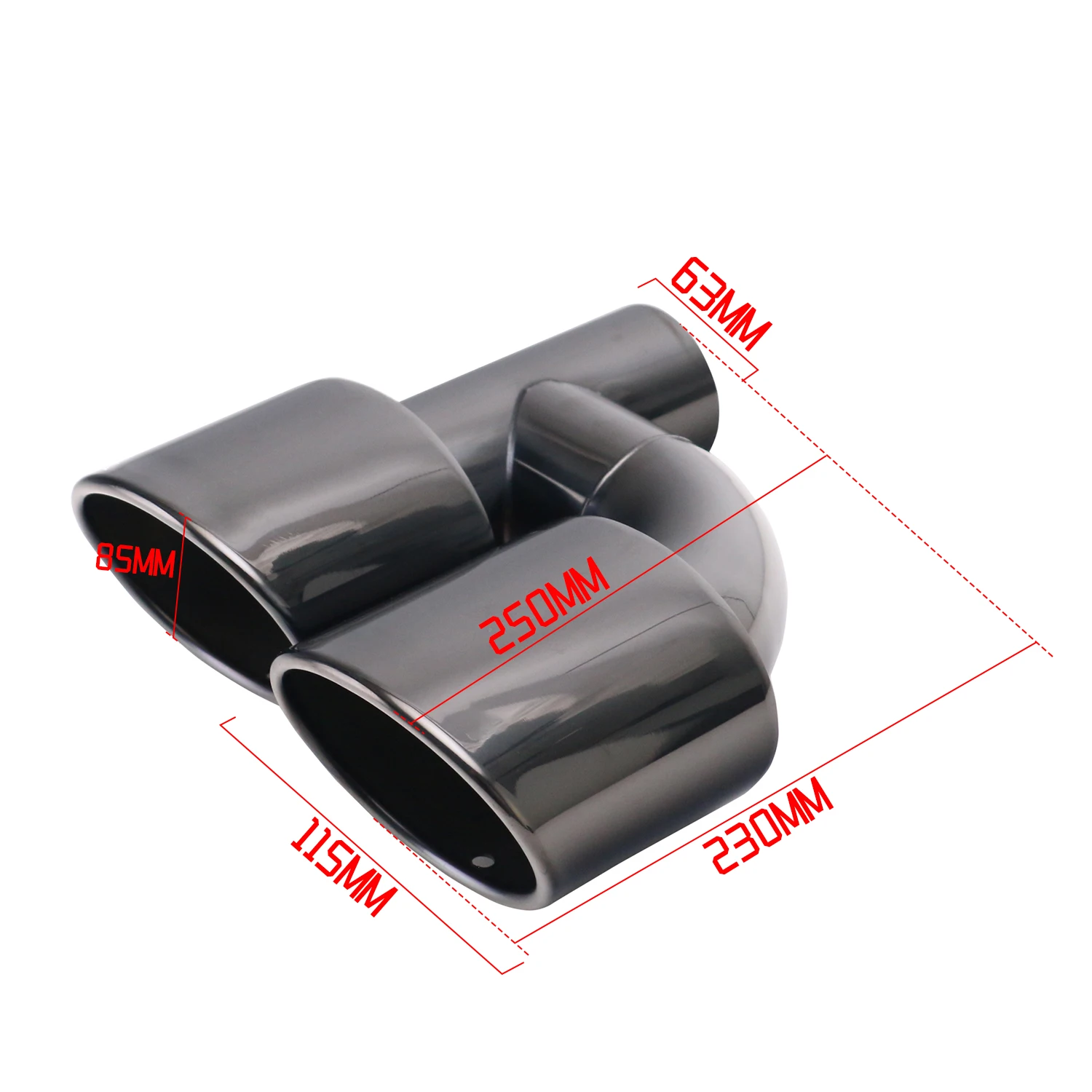 Silencieux naren acier inoxydable pour voiture, tuyau d\'accès pour touristes, argent, noir, 2.5 \