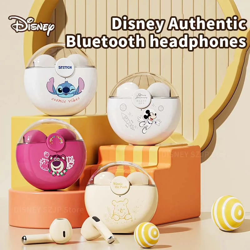 New Disney Stitch Angel Wireless Bluetooth Earbuds Q50 HiFi Surround Sound Earphones Smart Touch Headphone Long Battery Life