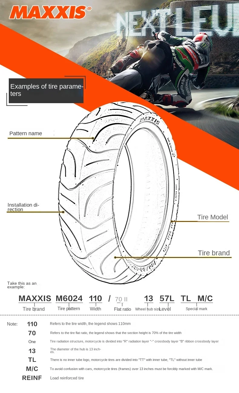 Wyjm6029 3.50/110/80/90/10 12-Inch Calf Semi-Hot Melt Motorcycle Scooter Tire