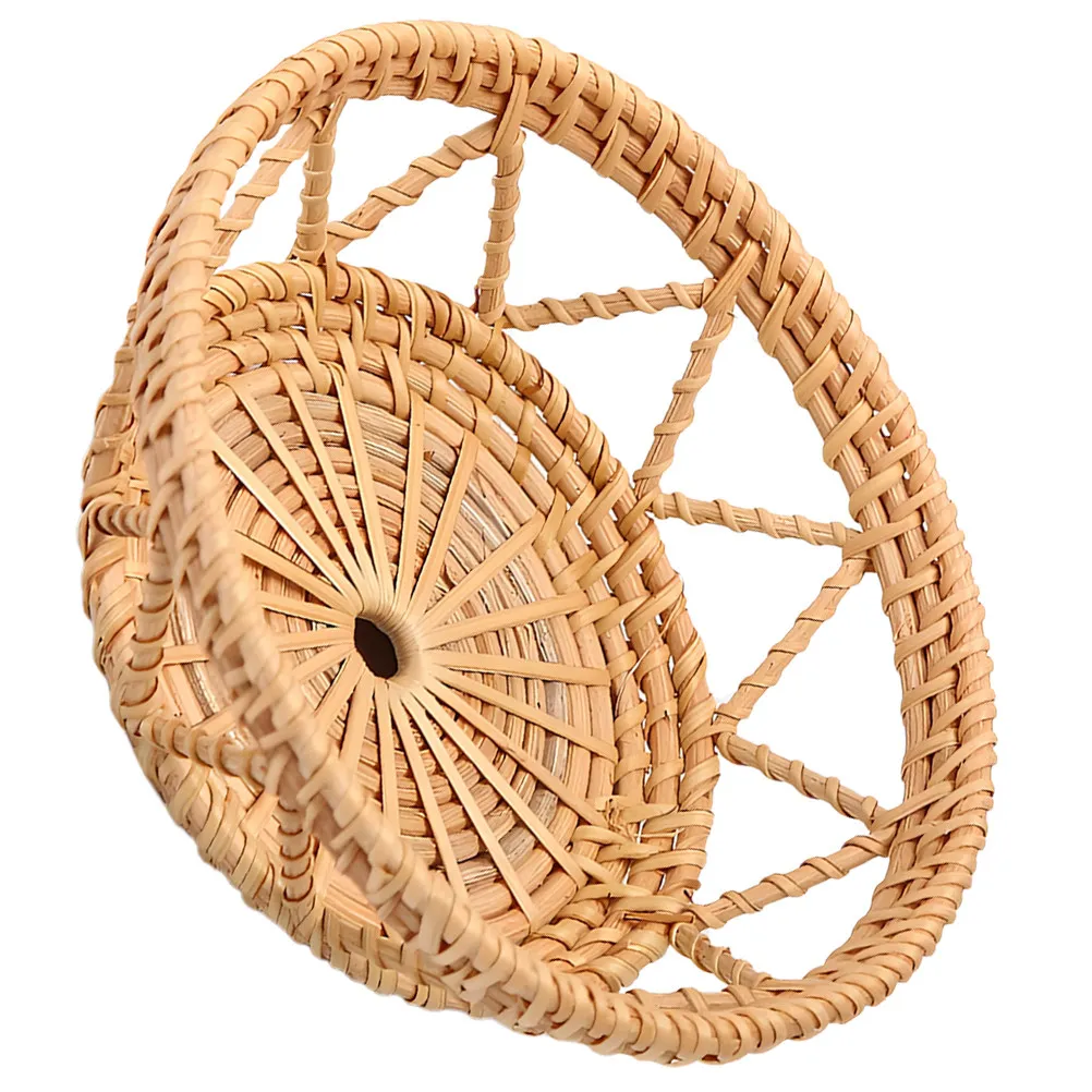 Handwoven Rattan Basket Elegant Fruit Basket Storage Tray for Bread Snacks Candies Fruits Sundries Home Kitchen Living Room