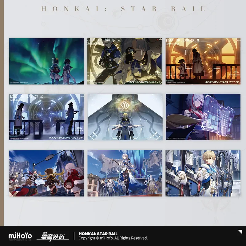 Cosmile Official Game Honkai: Star Rail Postcard Photo Newspaper Collection Paper Gift Card 34pcs Anime Cosplay Christmas Gift ﻿