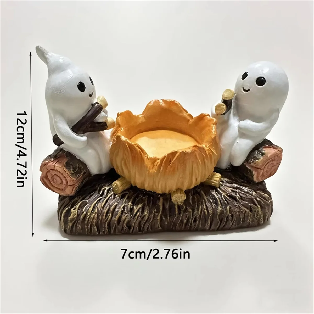 2025+ ゴーストキャンドルホルダー キャンドルなし 装飾スタンド ハロウィン ホームデコレーション ゴーストデザイン 不気味な場所に最適