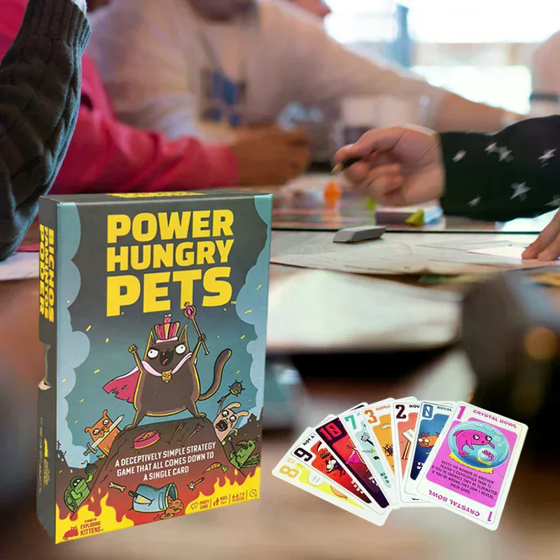 Power Hungry Pets Card Game Family Party Strategy Cards Games Board Game Cards Party Card Challenging Strategy Game
